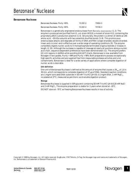 Benzonase® Nuclease - The Wolfson Centre for Applied Structural