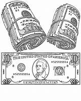 Money Coloring Page sketch template