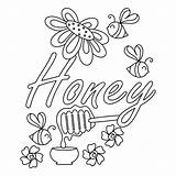 Honey Coloring Book Page For Adults And Older Children Hand Drawn  sketch template
