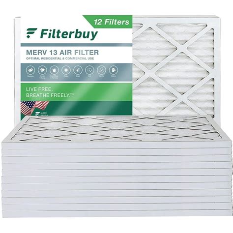 Filterbuy 20x25x1 MERV 13 Pleated HVAC AC Furnace Air Filters (12-Pack) - Walmart.com