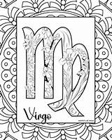 Free Printable Zodiac Sign Adult Coloring Pages 12 Sun Signs  sketch template