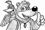 ArtStation  Banjo Kazooie And Conker Black White sketch template