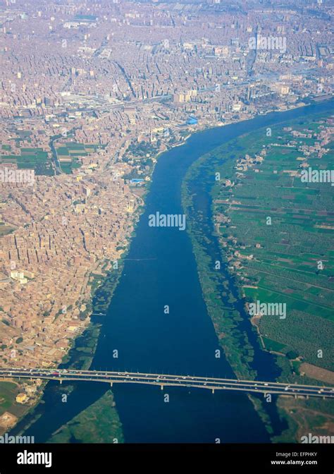 Aerial of the center of Cairo and the River Nile, Egypt, North Africa, Africa Stock Photo - Alamy