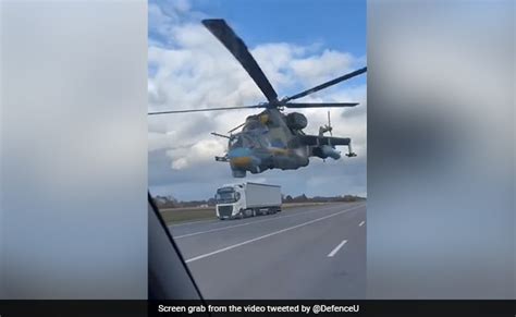 Viral Video Of Attack Helicopter Narrowly Missing Vehicles On Ukraine ...