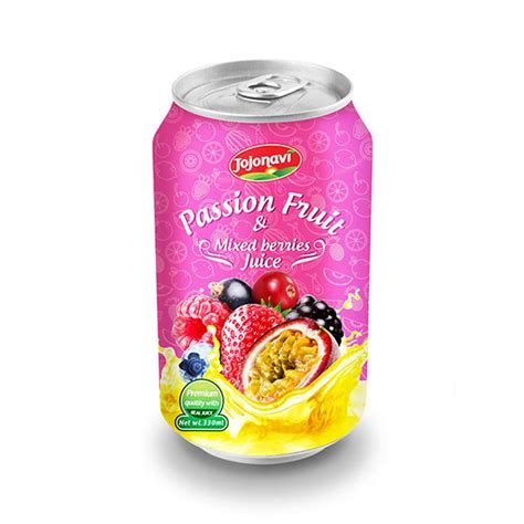 JOJONAVI Canned Passion Fruit Juice with Mix Flavour in 330ml Can