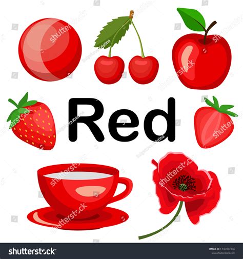 Red Color Objects Red Color Education 库存矢量图（免版税）1736987396 | Shutterstock