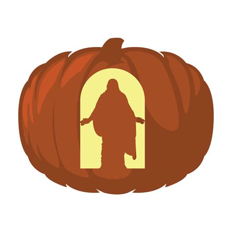 Christus Statue Pumpkin Carving Template - Printable