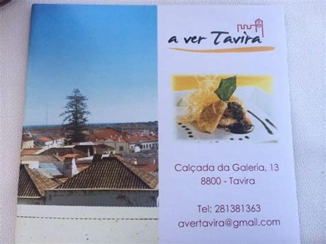 Menu at A Ver Tavira restaurant, Tavira