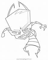 Fuuny Invader Zim Coloring Page For Kids  Free Printable sketch template