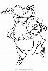 Hyacinth Hippo From Fantasia Coloring Page For Kids  Free sketch template