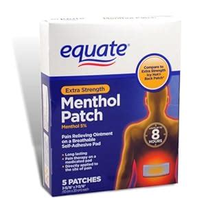 Amazon.com: Equate - Menthol Patch 5 %, Extra Strength, 5 Patches ...