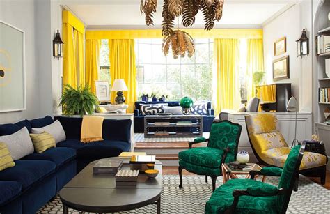 Yellow, Blue and green Living Room Colour Palettes - Lounge Colour ...