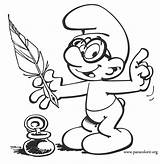 Grouchy Smurf Coloring Page sketch template