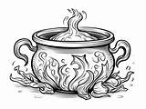 Cauldron Coloring Excitement  Page sketch template