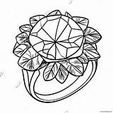 Sparkling Diamond Ring Coloring Page 13431 10560 sketch template