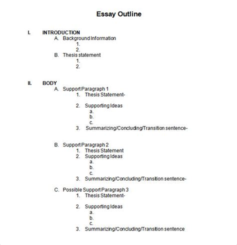 6+ Sample Blank Outline Templates | Sample Templates