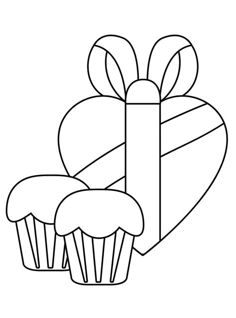 Gift Cake Heart For Kids - Lol Coloring Pages