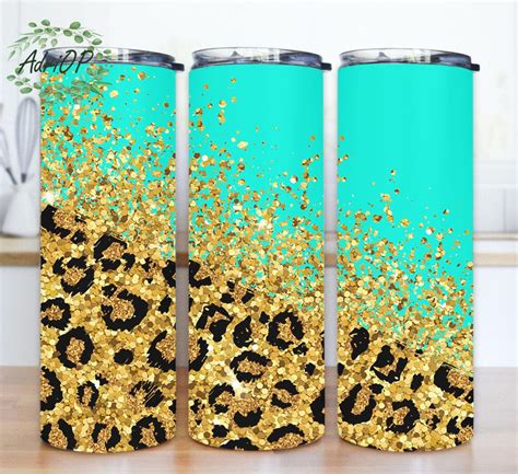 Leopard Glitter 20oz Skinny Wrap, Leopard Tumbler Template, Leopard ...