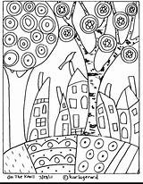 RUG HOOKING PAPER PATTERN On The Knoll  By KARLA G Coloring Books sketch template