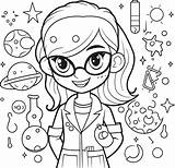 Science Girl Scientist Clipart Clip Coloring Pages Mycutegraphics Kids  sketch template