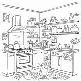 Kitchen Coloring Sheet Beautiful Outline Sketch  sketch template