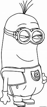 Tim Minion Smiling Coloring Page Printable sketch template