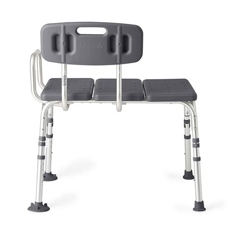 Medline Knockdown Transfer Bath Bench with Back & Microban Protection ...