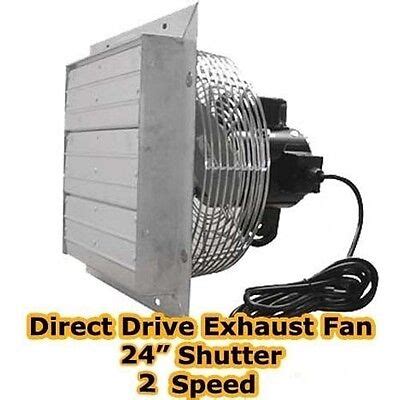 24" Exhaust Fan - Shutter - 2 Speed - Direct Drive - 5,900 CFM - 115 ...