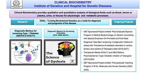 Welcome to Institute of Genetics & Hospital for Genetic Diseases | OU GENETICS - » Biochemistry