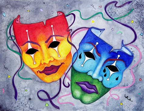 Art by Sandra Gale | Art is my passion | Comedy and tragedy, Comedy tragedy masks, Theatre masks