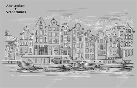 View On Canals Vector Amsterdam Background, Vector, In, Exterior Background Image And Wallpaper ...