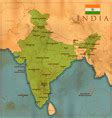 Detailed map of india asia with all states and Vector Image
