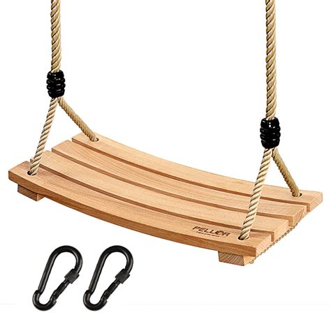 Buy PELLOR Beech Wood Tree Swing Seat Hanging Swing Seat for Adult Kids Children Swing Chair ...