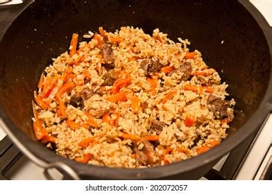 Pilaf Rice Carrots Meat Tajik Cuisine Stock Photo 202072057 | Shutterstock