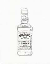 Jack Daniels Honey Bottle Drawing sketch template