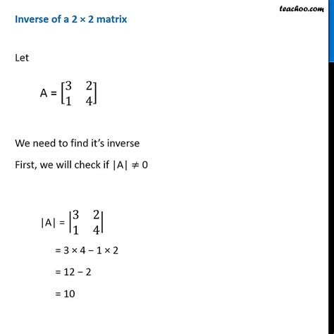 Finding Inverse of Matrix using adjoint - Both 2x2 and 3x3 - Teachoo