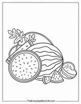 Watermelon Coloring Pages For Kids Free PDF sketch template