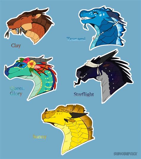 The Dragonets of Destiny by Shinobiifoxx on DeviantArt Wings Of Fire Dragons, Cute Dragons ...