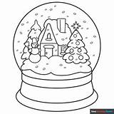 Snow Globe Coloring Page  Easy Drawing Guides sketch template