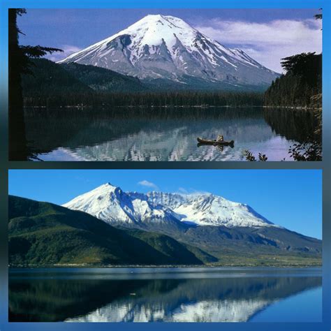 Mount St. Helens before and after the eruption of 1980 : r/pics