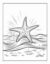 Starfish In sea Coloring Pages  Premium AI Generated Image sketch template
