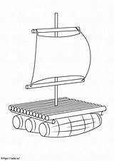 Una Balsa De Madera Para Colorear sketch template