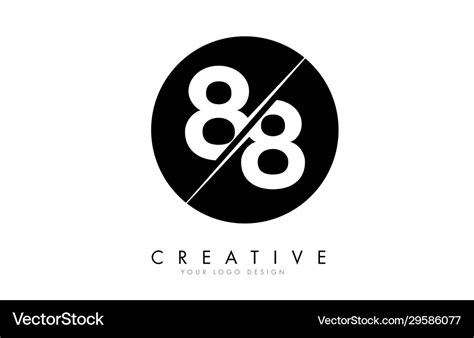 88 8 number logo design with a creative cut Vector Image