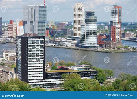 Aerial View To the Modern Buildings in Rotterdam, Netherlands. Editorial Stock Photo - Image of ...