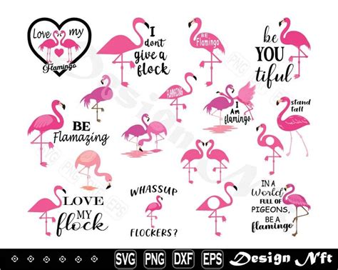 Flamingo Svg Flamingo Clipart Flamingo Cut Files for - Etsy