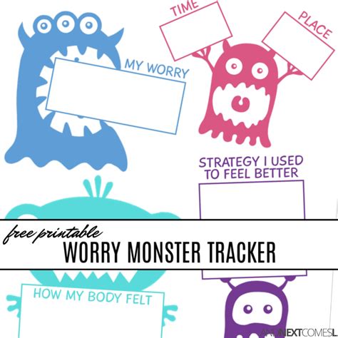 Free Printable Worry Monster Tracker | And Next Comes L - Hyperlexia ...