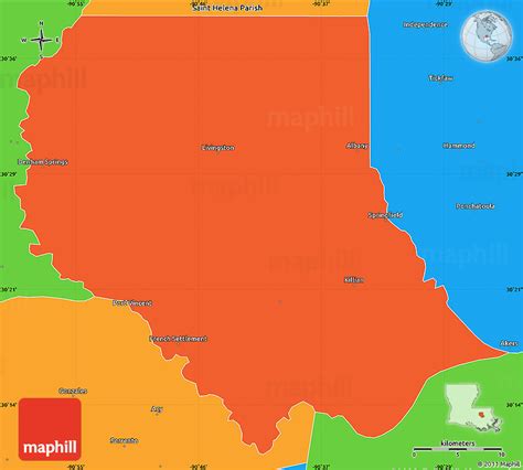 Political Simple Map of Livingston Parish