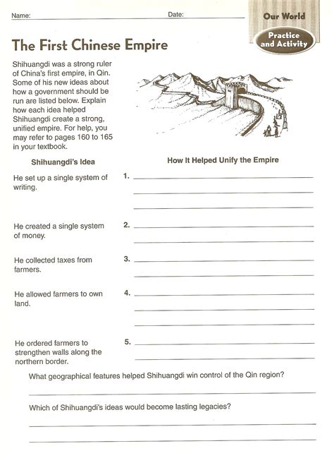 6Th Grade Social Studies Ancient China Worksheets - Free | Ancient China Printable Worksheets ...