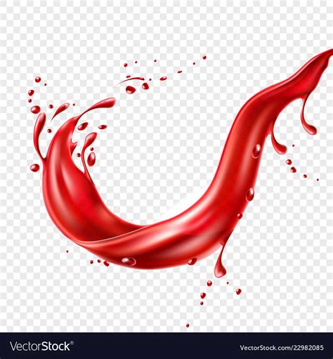 Realistic red tomato juice splash paint Royalty Free Vector