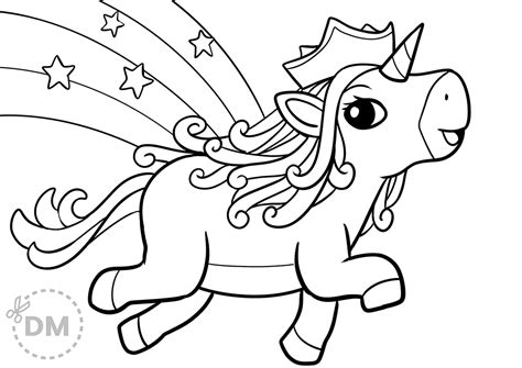 Princess Unicorn Printable Coloring Pages